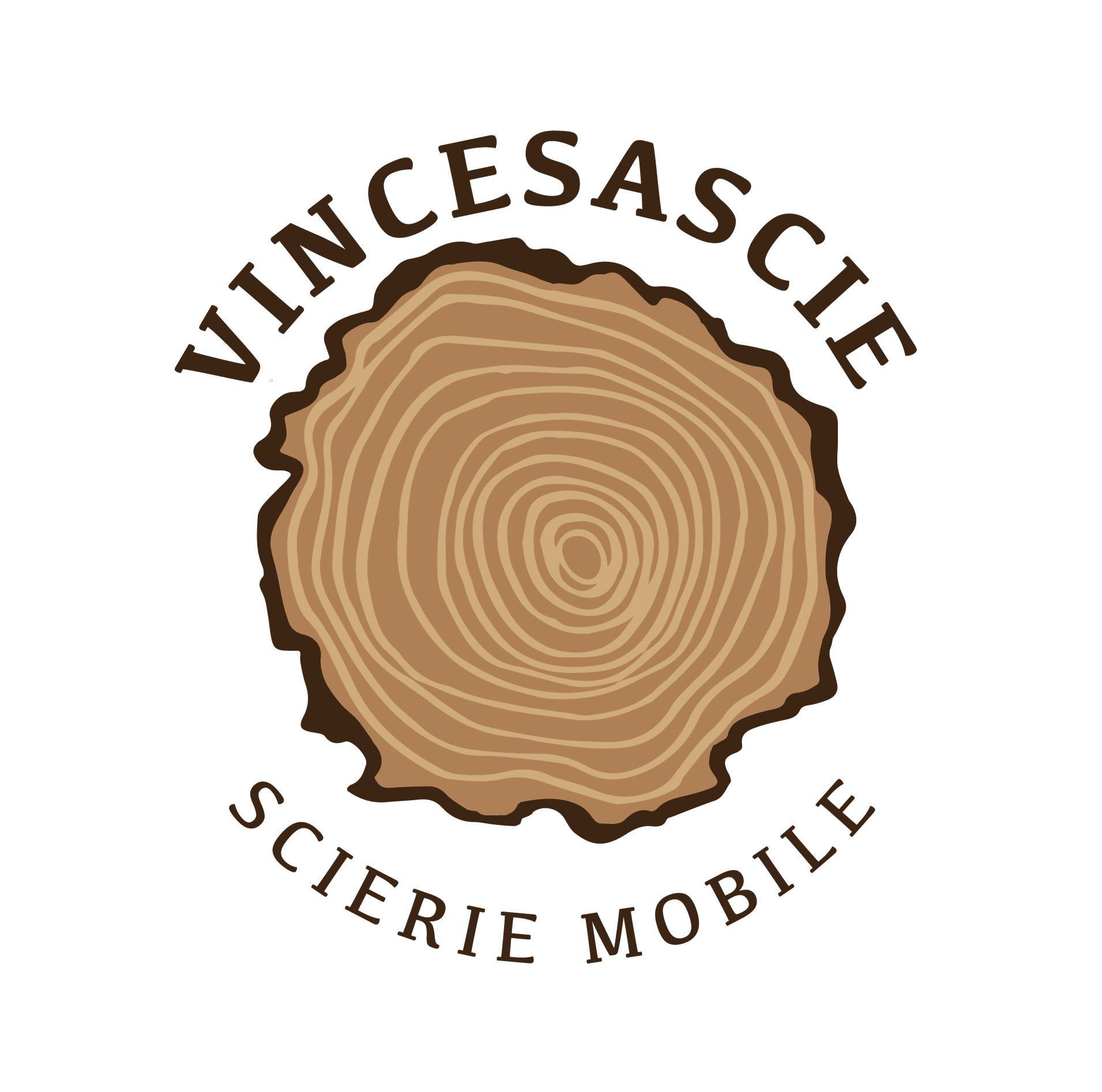 Logo Vincesascie · Scierie mobile