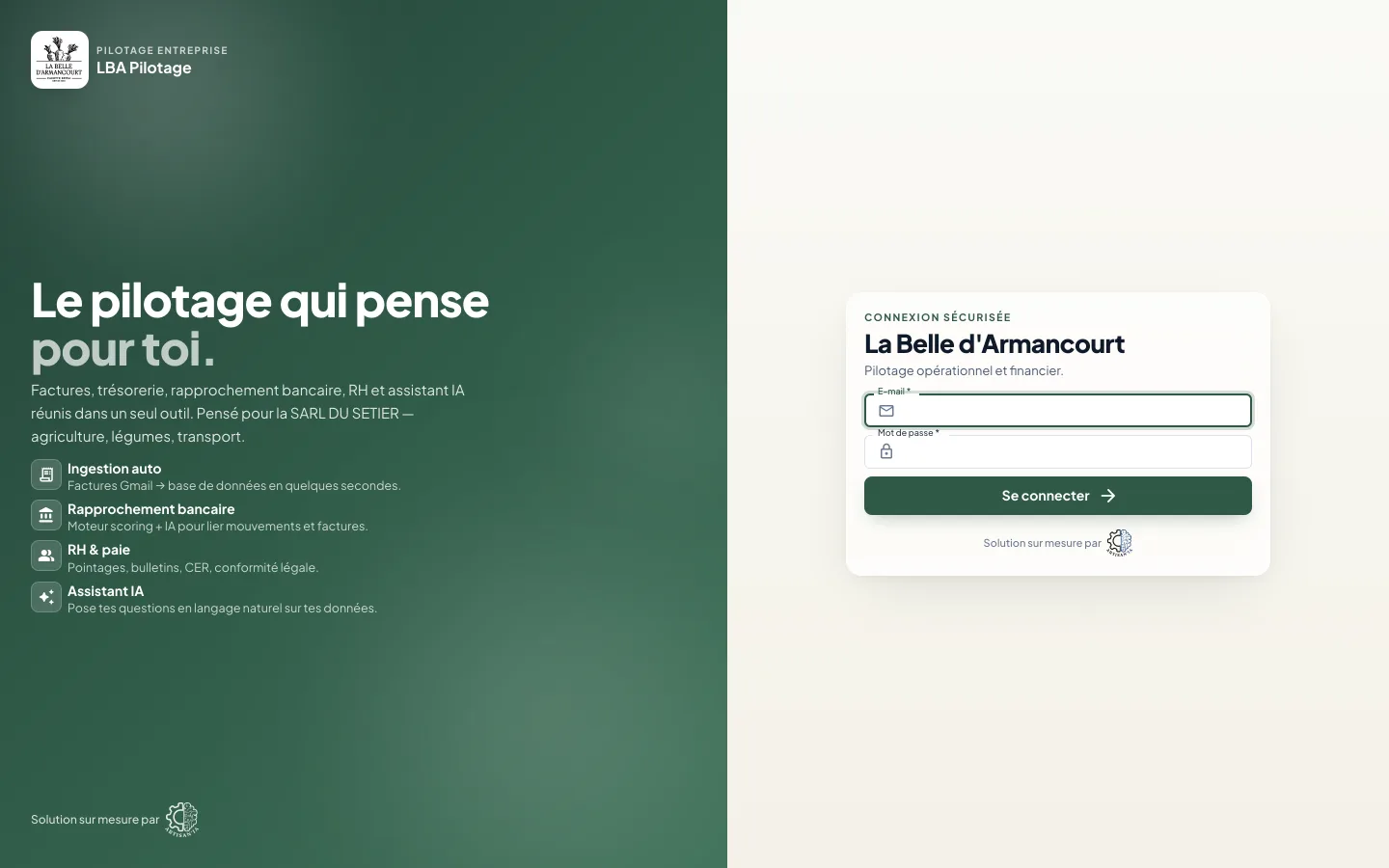 Application de pilotage de La Belle d'Armancourt